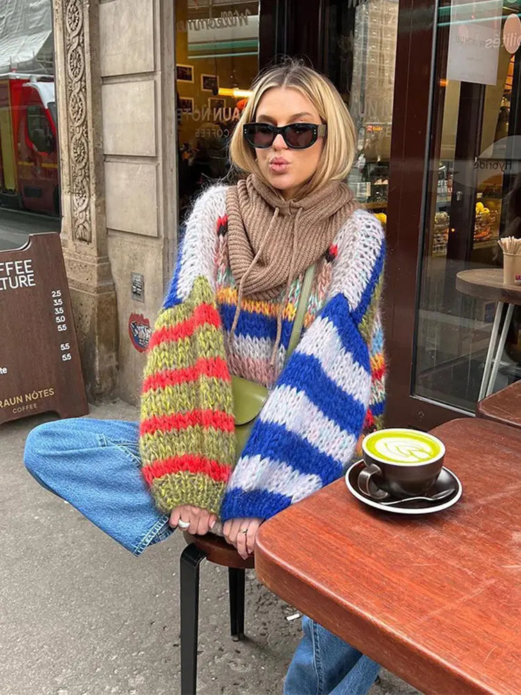 Fashion Cosy Outdoor Multicoloured Sweater for Women