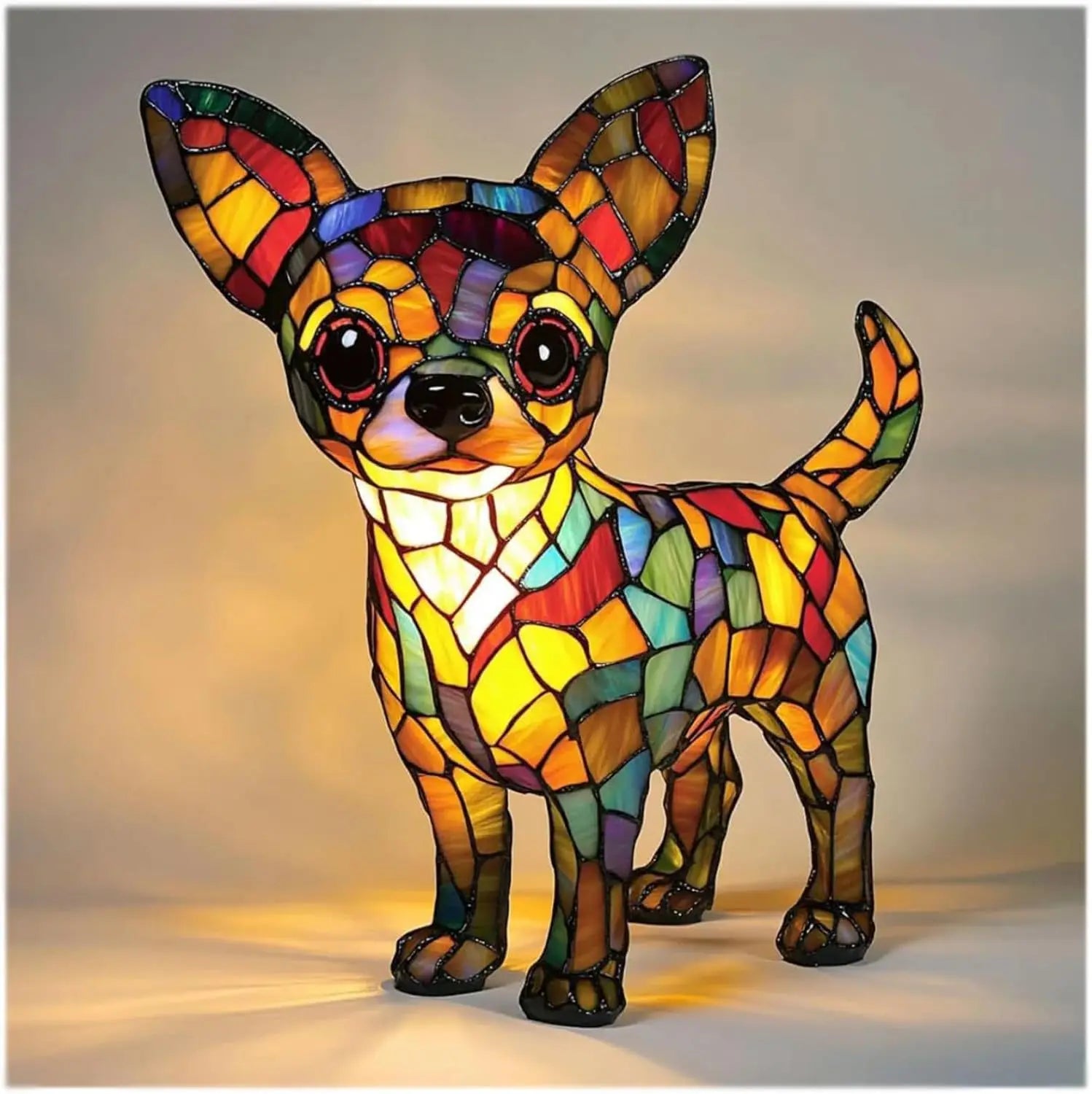 Colorful Dog Figurine Table Lamp Playful Artistic Home Décor - Image 8