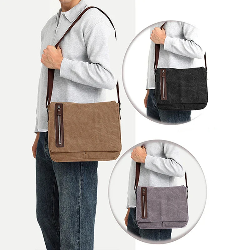 Jasper | Men's Vintage Canvas Crossbody Messenger Bag - Image 2