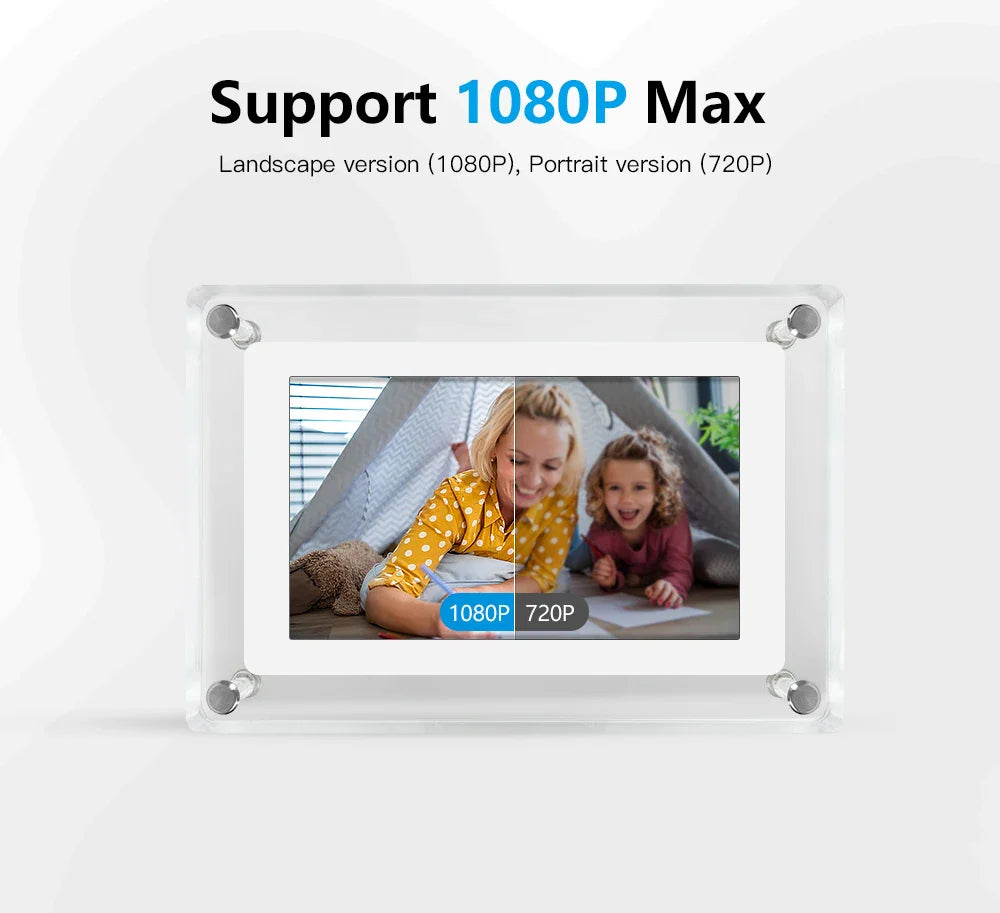 Digital Photo Frame Acrylic Portable IPS Display Rechargeable Battery - Image 5