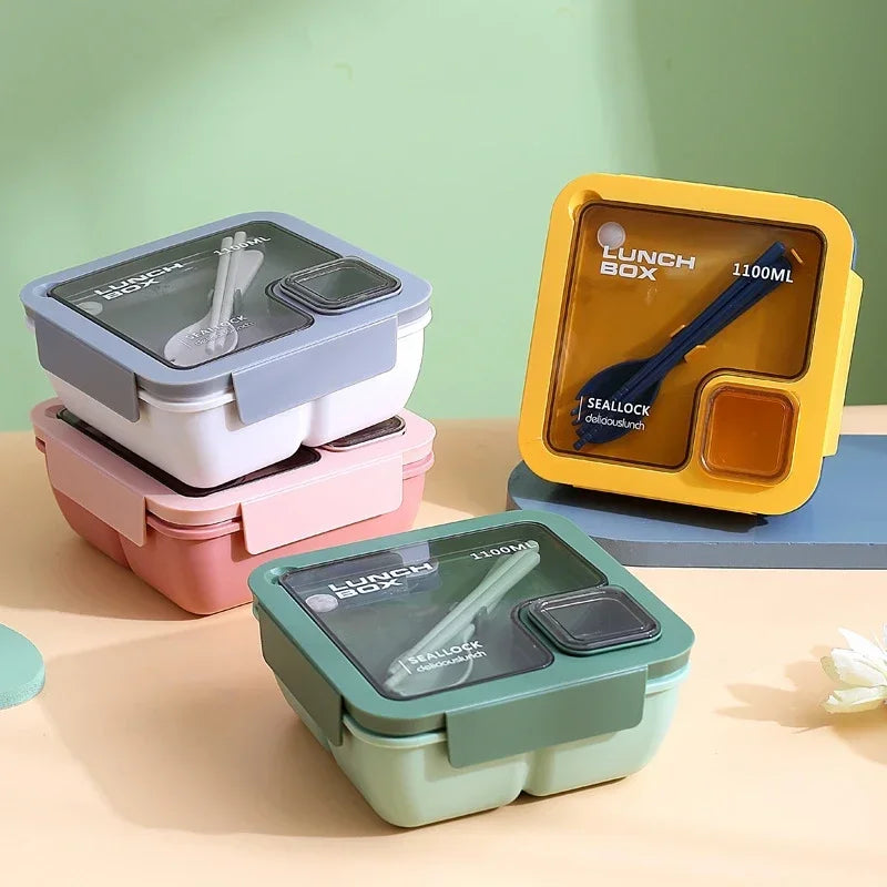 Bento Lunch Box Leak Proof Portable Container Utensils Microwave Safe - Image 2
