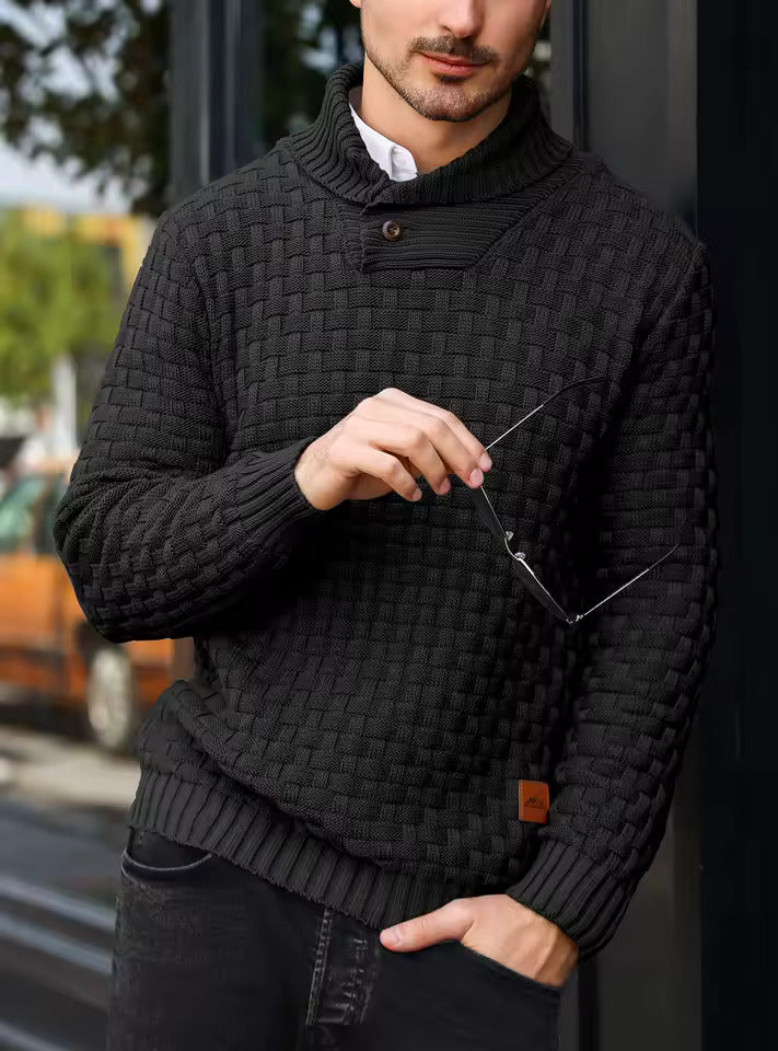 Men's Elegant Warm Knitted High Neck Sweater