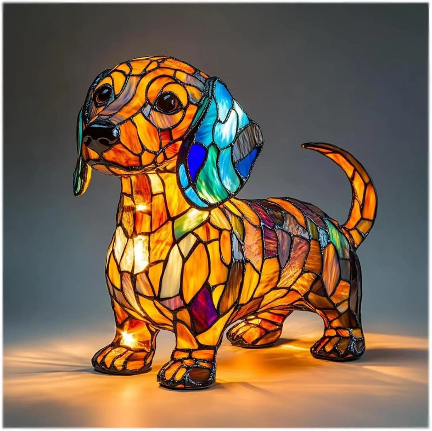 Colorful Dog Figurine Table Lamp Playful Artistic Home Décor - Image 6