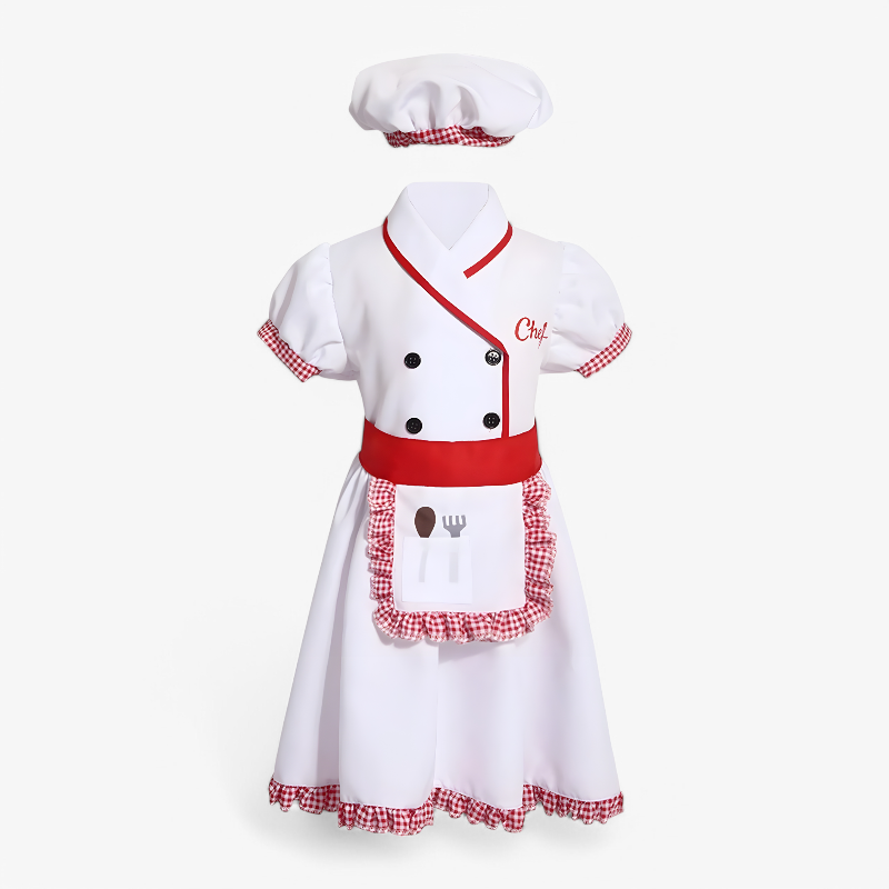 Kids Chef Costume Dress Hat Apron Set - Image 4