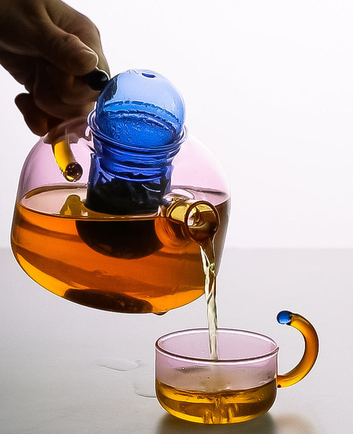 Modern Clear Tokyo Glass Teapot with Matching Cup