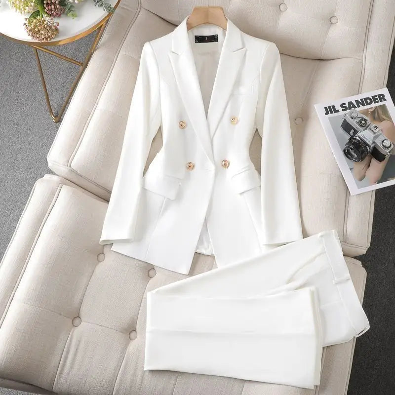 Women's Two Piece Formal Suit — Elegant Blazer and Trouser Set