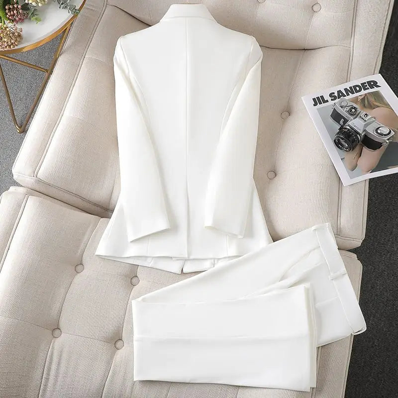 Women's Two Piece Formal Suit — Elegant Blazer and Trouser Set