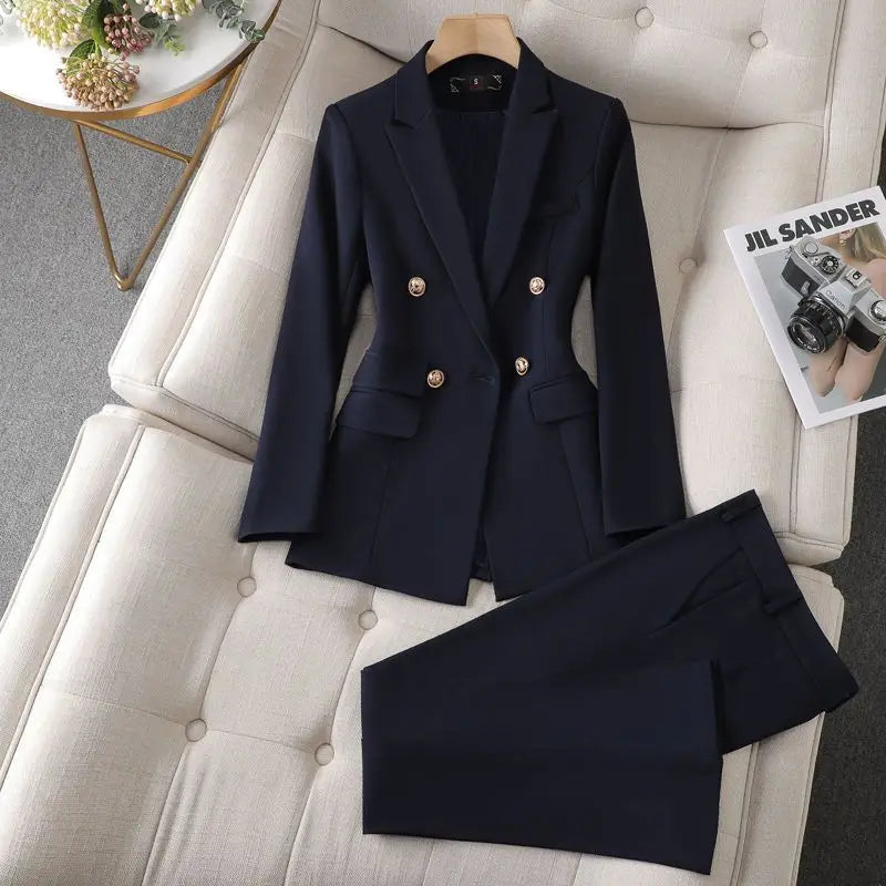 Women's Two Piece Formal Suit — Elegant Blazer and Trouser Set