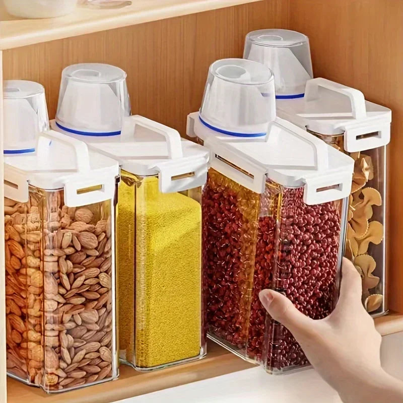 Airtight Food Storage Container 2.5L Rice Cereal Flour Dispenser Measuring Cup - Image 3