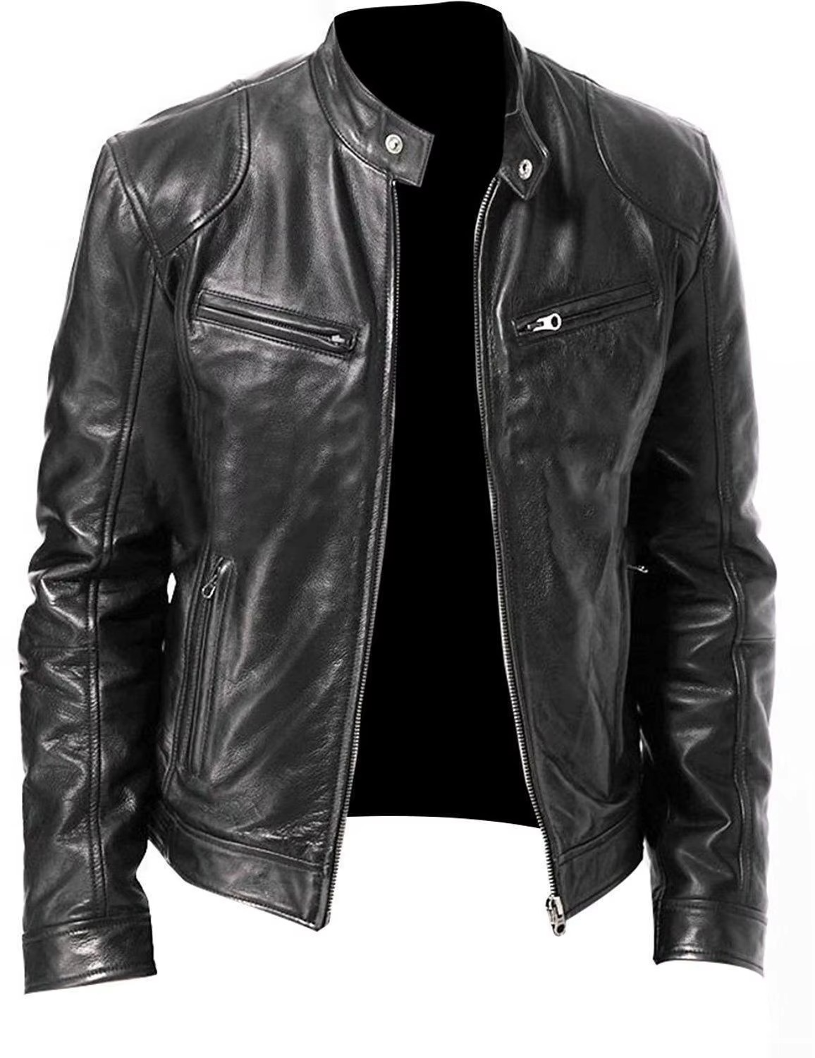 Men's Elegant Warm Buttoned Collar Jacket for All Season