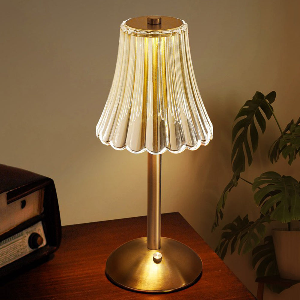 Exquisite Crystal LED Table Lamp with Touch Control and Dimmable Light