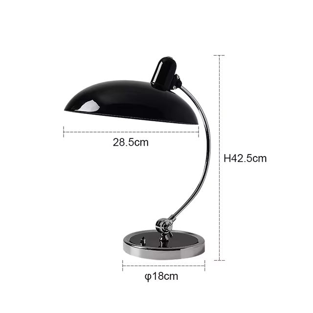 Modern Table Lamp Curved Chrome Metal Bedside Bauhaus Design - Image 10