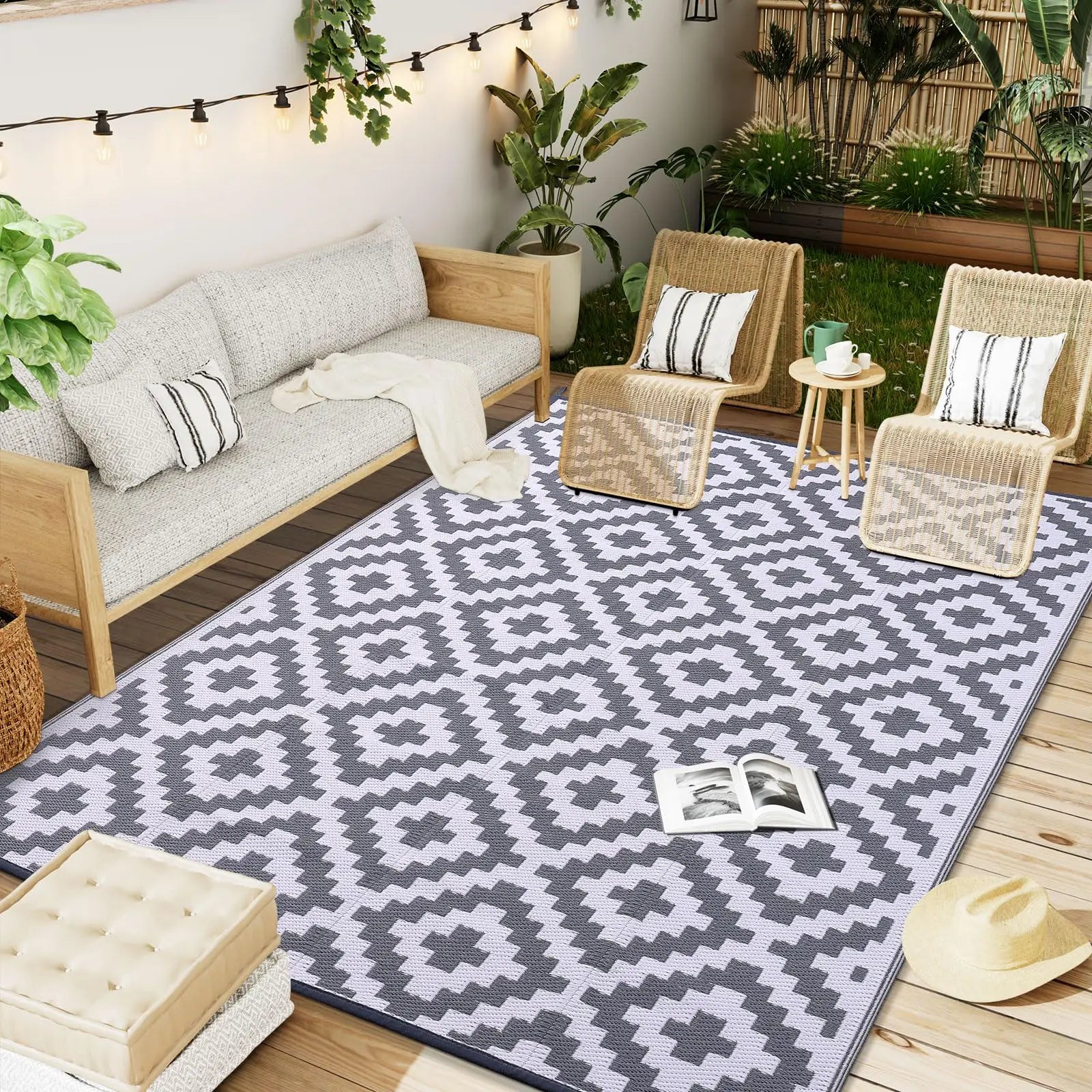 Harbour Haven Outdoor Rug | Reversible Waterproof Patio Mat - Image 9