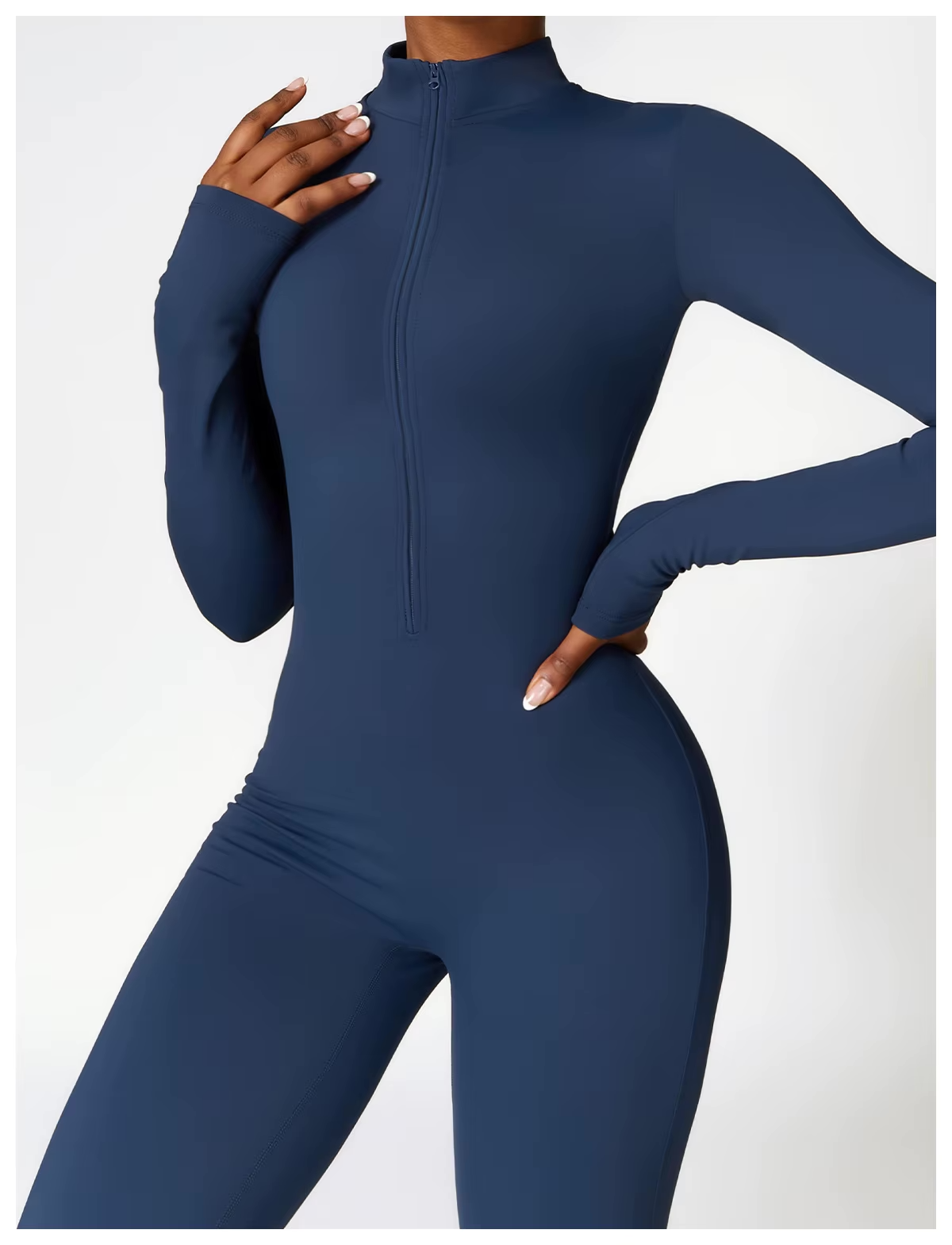 Women's Flexible Collar Winter Body-con One-Piece Jumpsuit