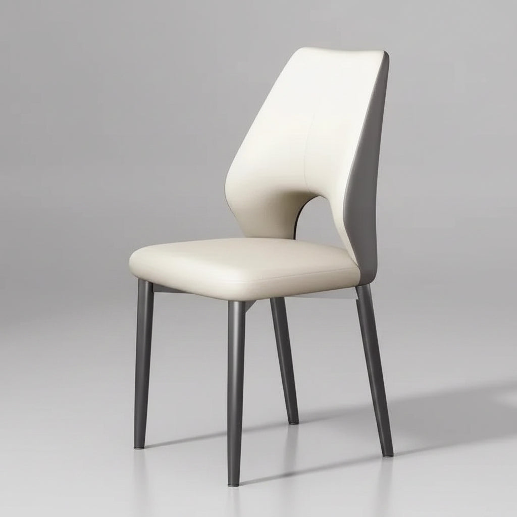 Modern Leather Dining Chair with Backrest
