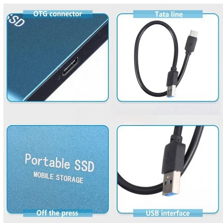 Ultra-Fast Reliable 2TB External SSD USB Storage for Laptops and Desktops