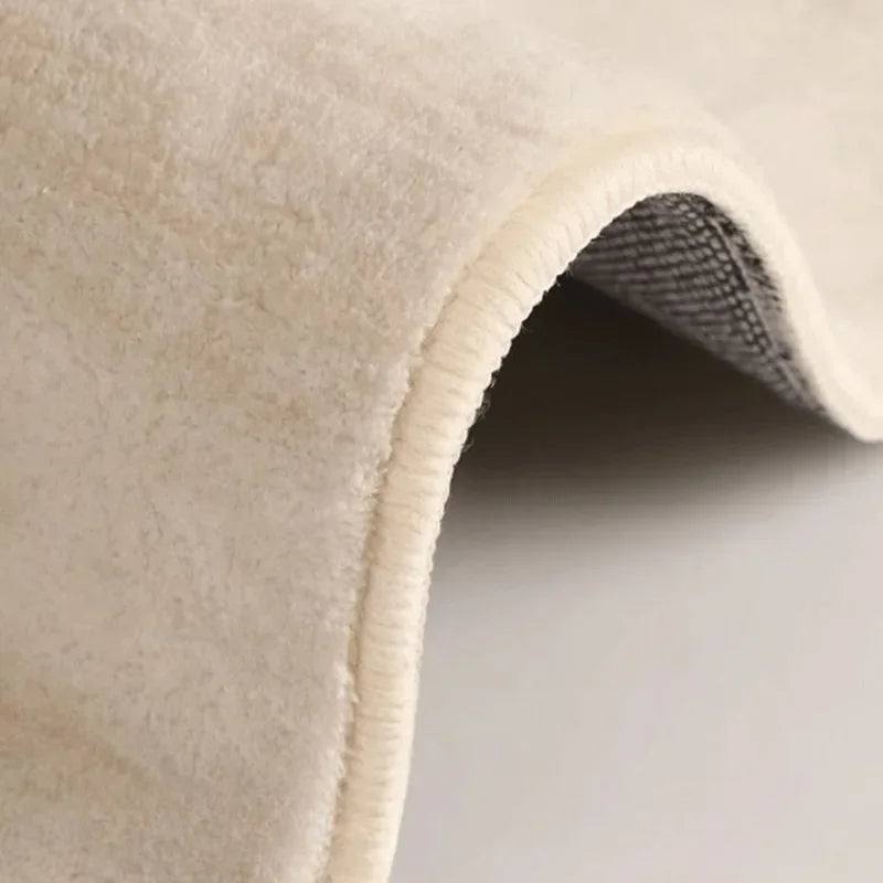 Irregular Shaped Rug Cream Non Slip Soft Area Carpet - Image 5