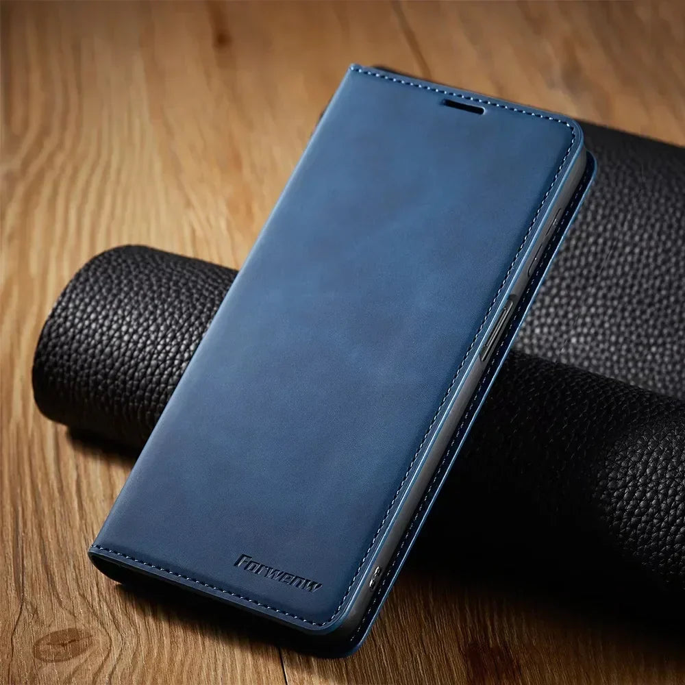 Leather Wallet Case Magnetic Flip Cover - Image 5