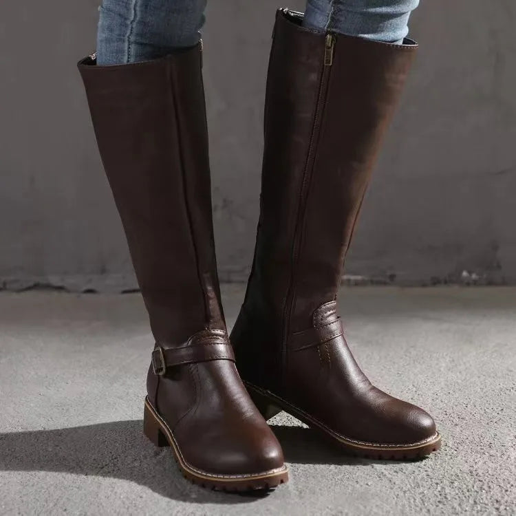 Women’s Versatile Outdoor High Leather High Boots