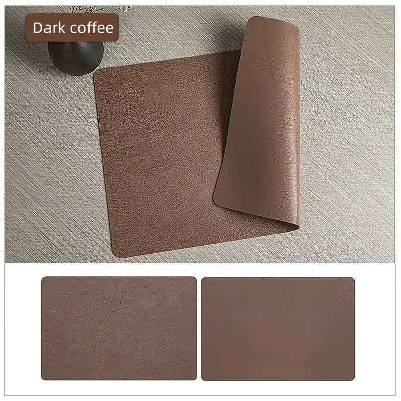 Faux Leather Placemats Double Sided Waterproof Heat Resistant Dining Table Set - Image 7