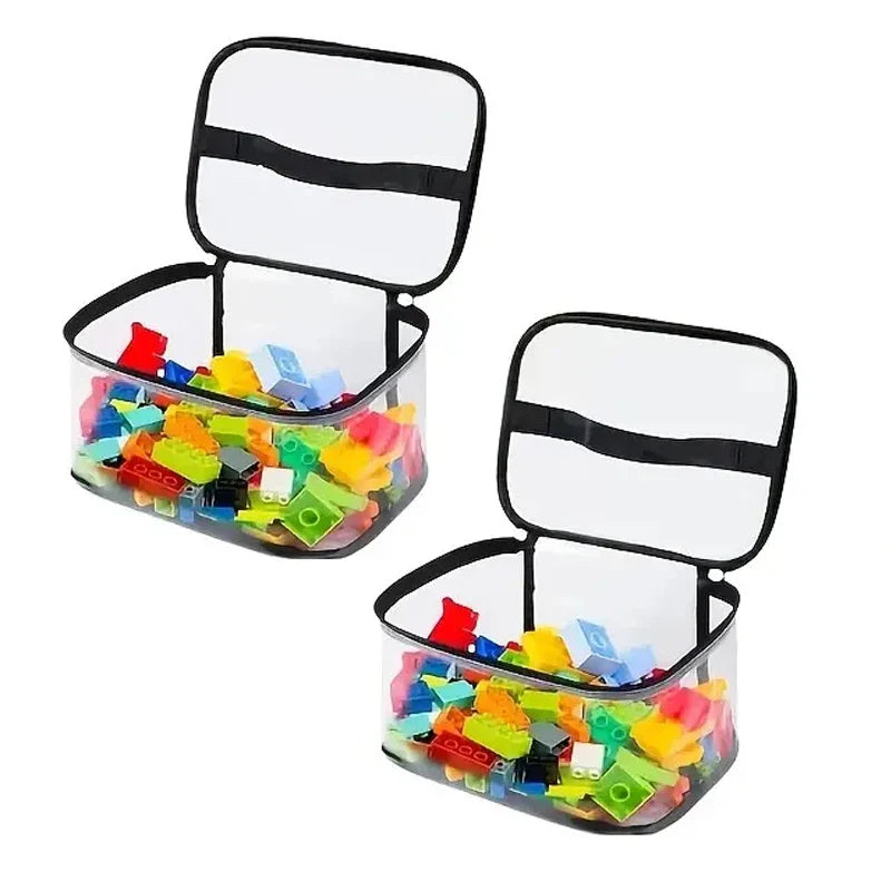 Toy Storage Bag Large Capacity Clear Mesh Organizer Kids Puzzle Block - Image 3