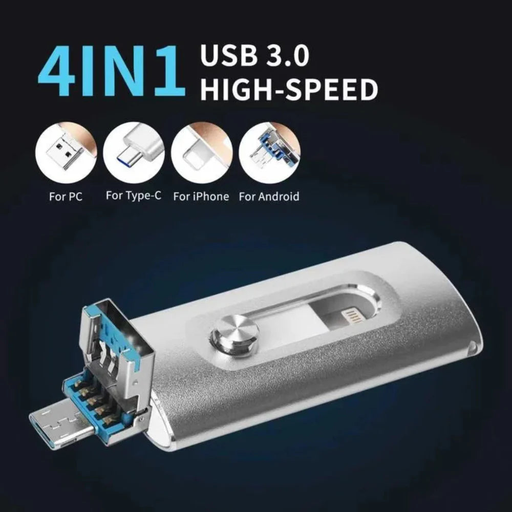 USB Flash Drive Portable SSD 4 in 1 OTG USB 3.0 Storage - Image 5