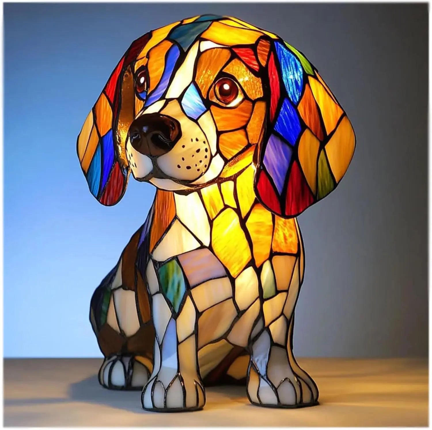 Colorful Dog Figurine Table Lamp Playful Artistic Home Décor - Image 10