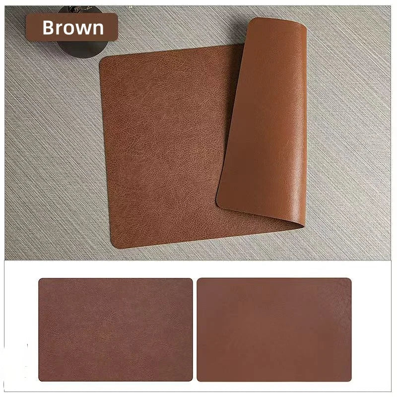 Faux Leather Placemats Double Sided Waterproof Heat Resistant Dining Table Set - Image 11