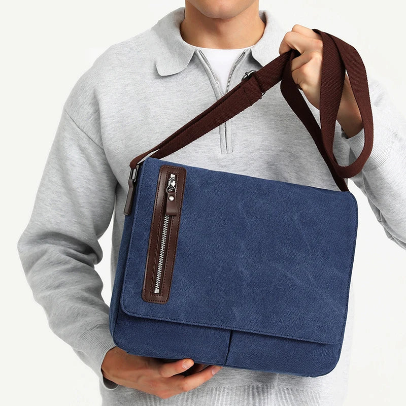 Jasper | Men's Vintage Canvas Crossbody Messenger Bag - Image 3