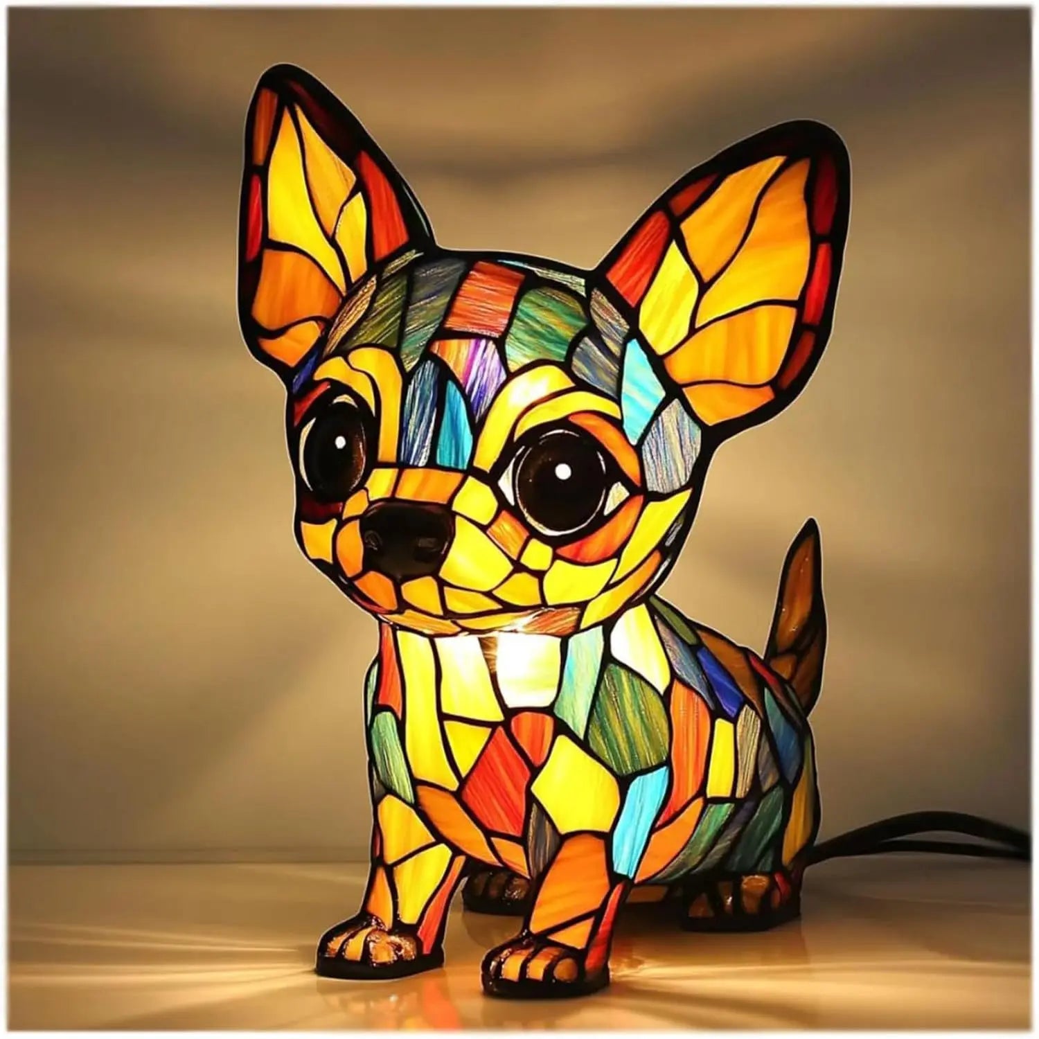 Colorful Dog Figurine Table Lamp Playful Artistic Home Décor - Image 2
