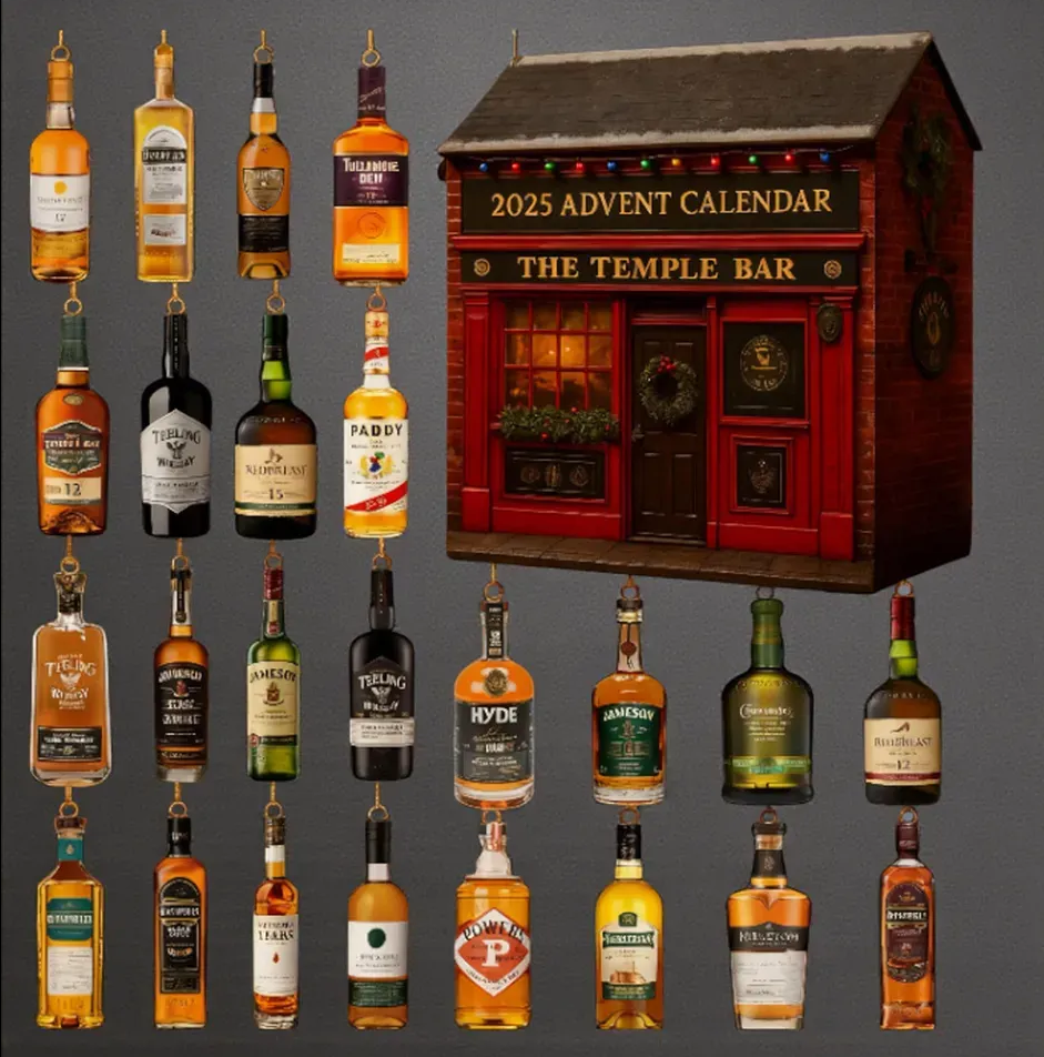 24 Piece Whiskey Advent Calendar 2026 Decorative 2D Bottle Designs - Image 6