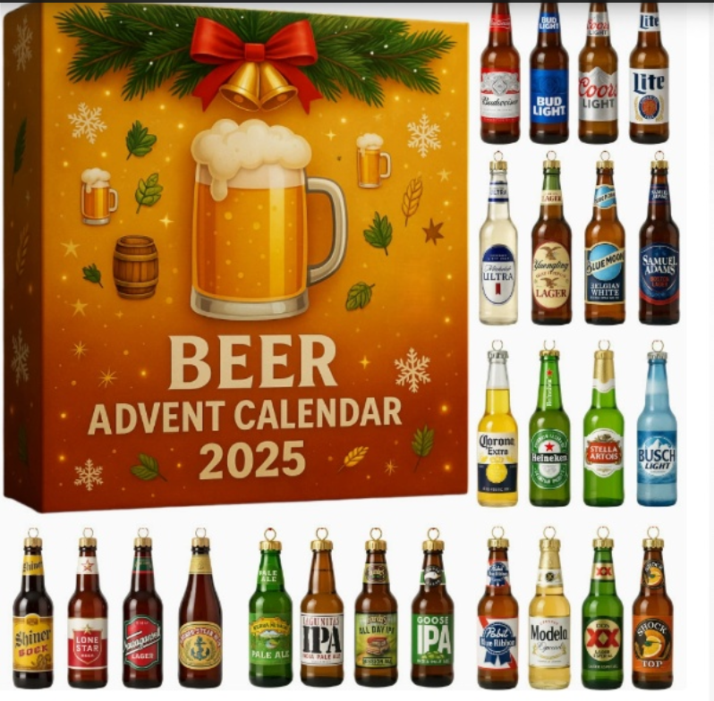 24 Piece Whiskey Advent Calendar 2026 Decorative 2D Bottle Designs - Image 9