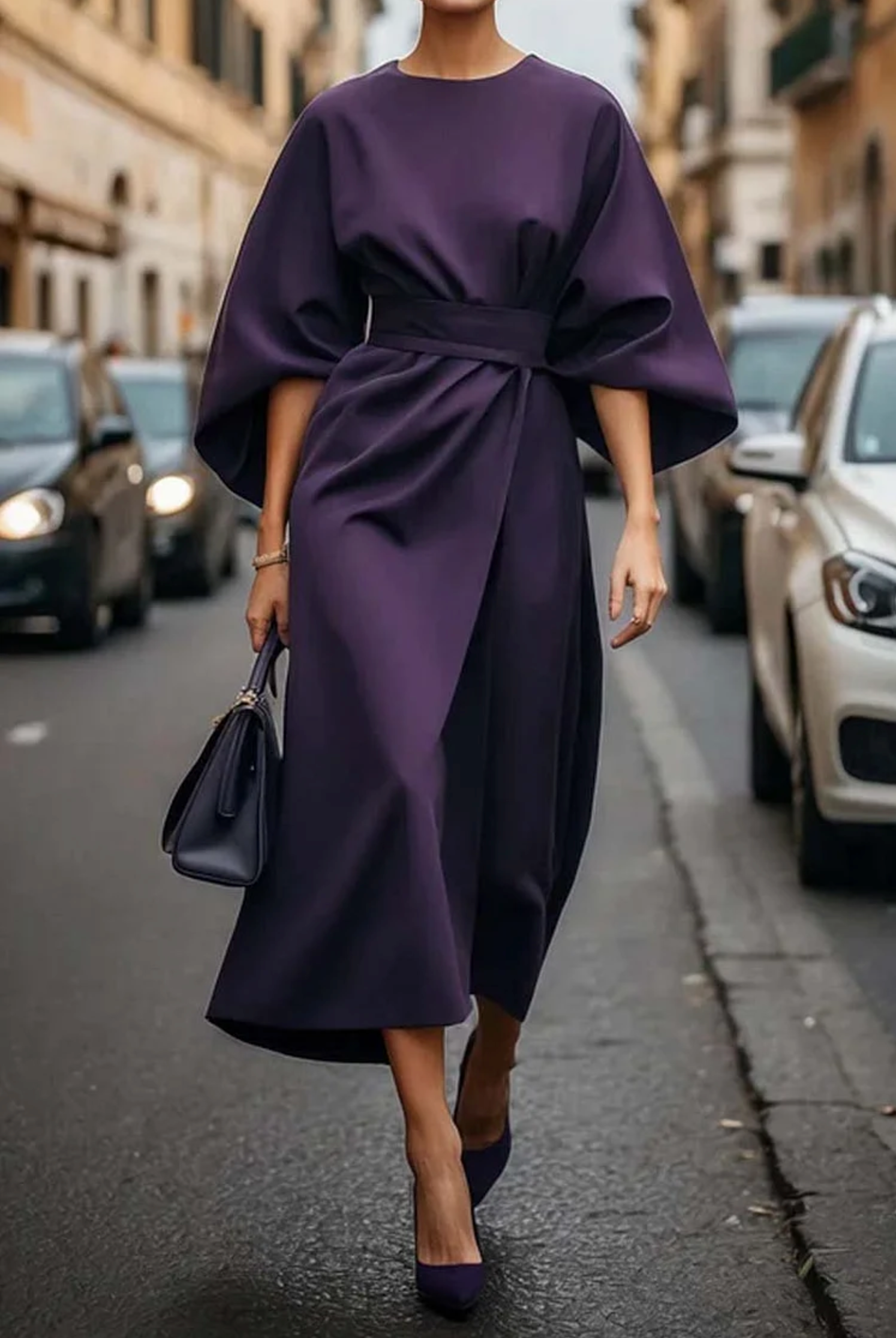 Outdoor Lantern Women's Dress with Belt