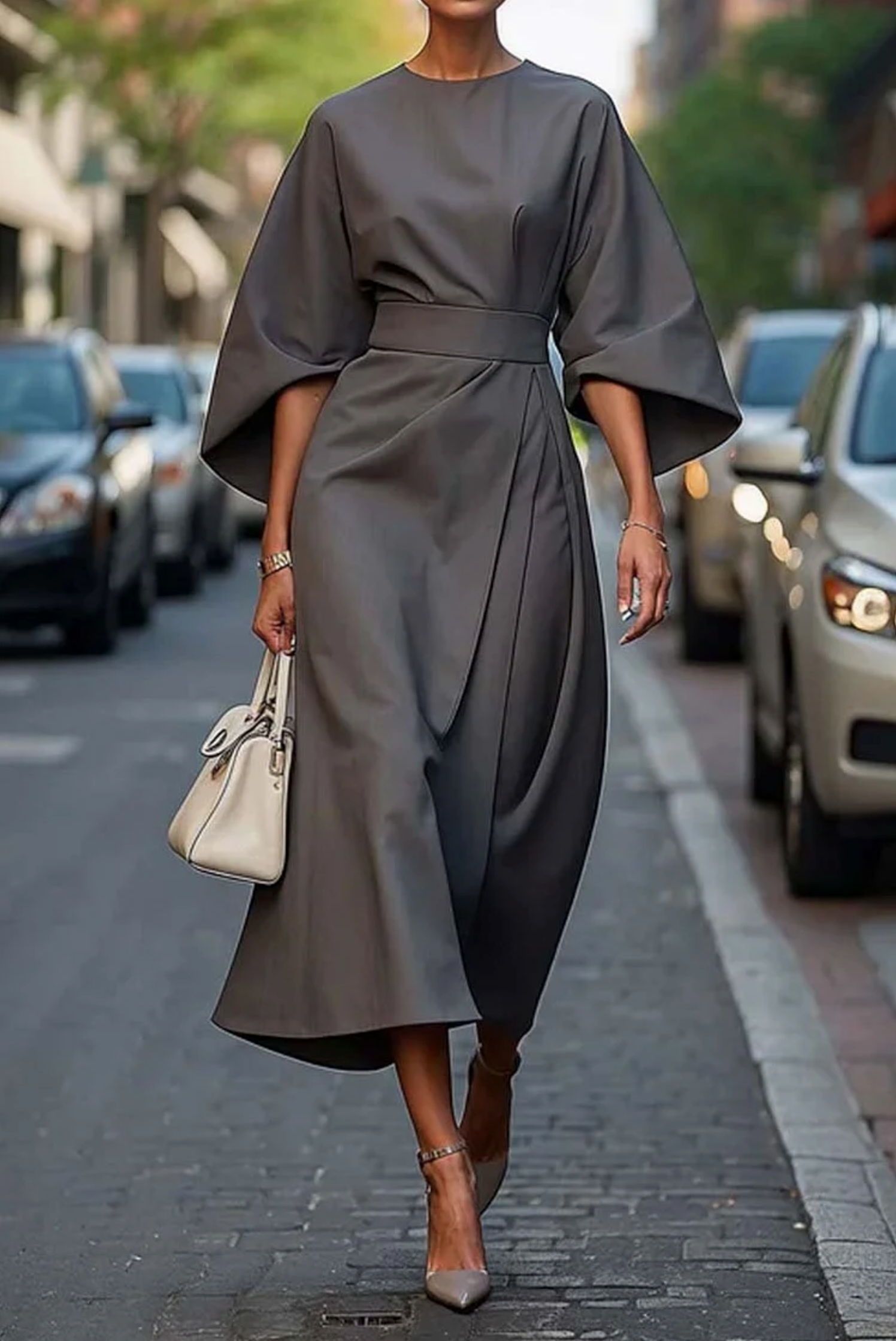 Outdoor Lantern Women's Dress with Belt