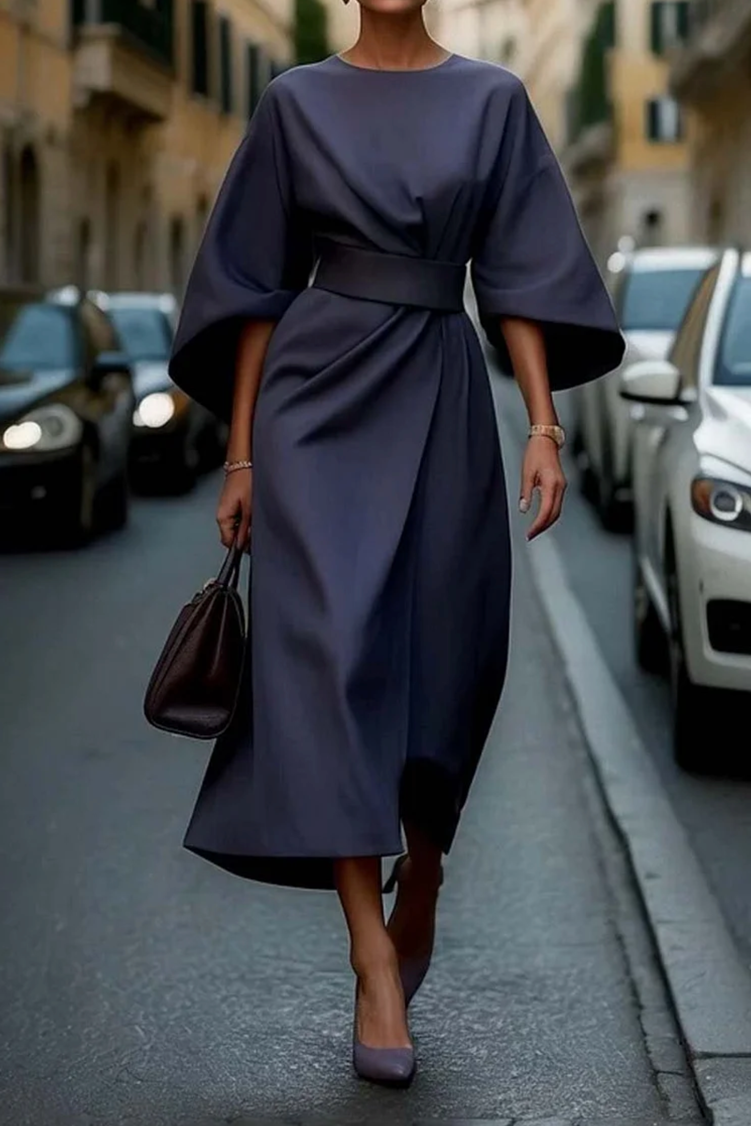 Outdoor Lantern Women's Dress with Belt