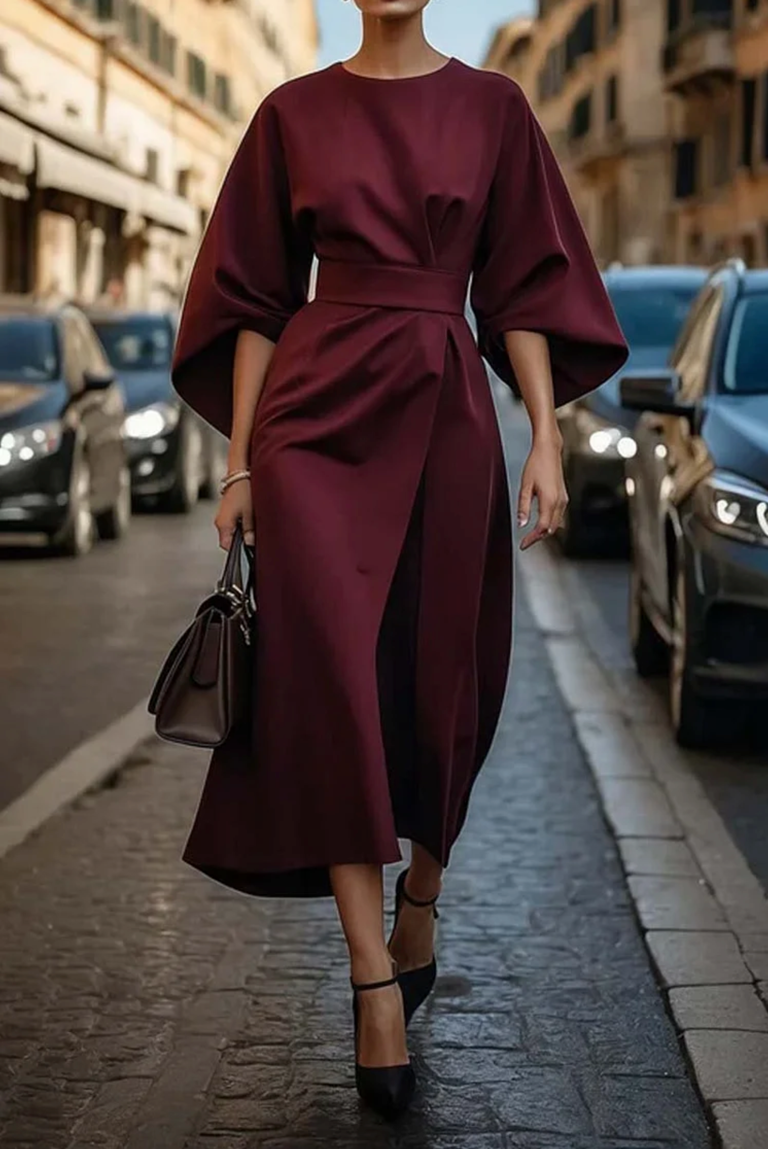 Outdoor Lantern Women's Dress with Belt