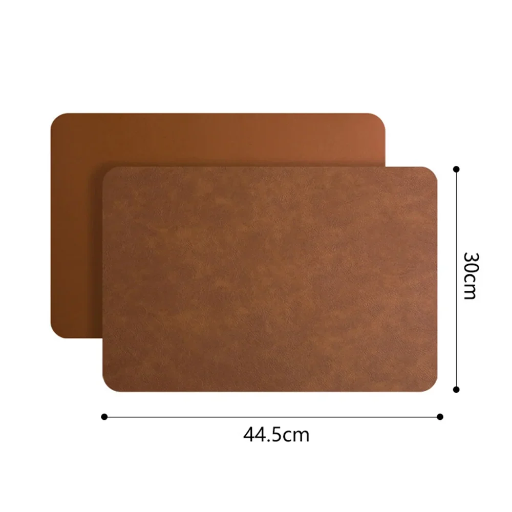 Faux Leather Placemats Double Sided Waterproof Heat Resistant Dining Table Set - Image 3