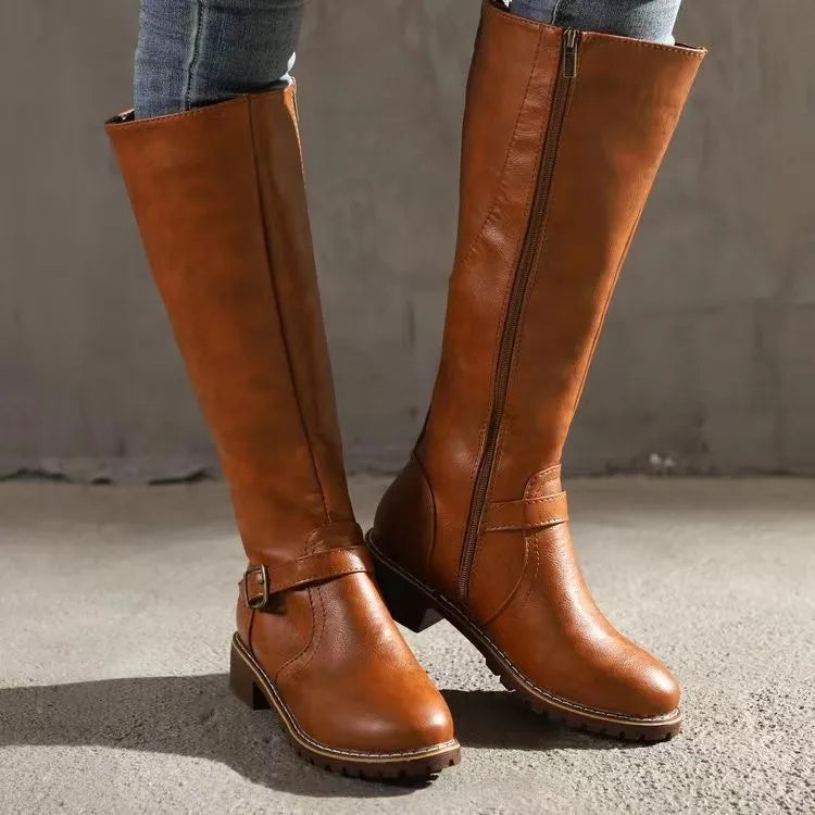 Women’s Versatile Outdoor High Leather High Boots
