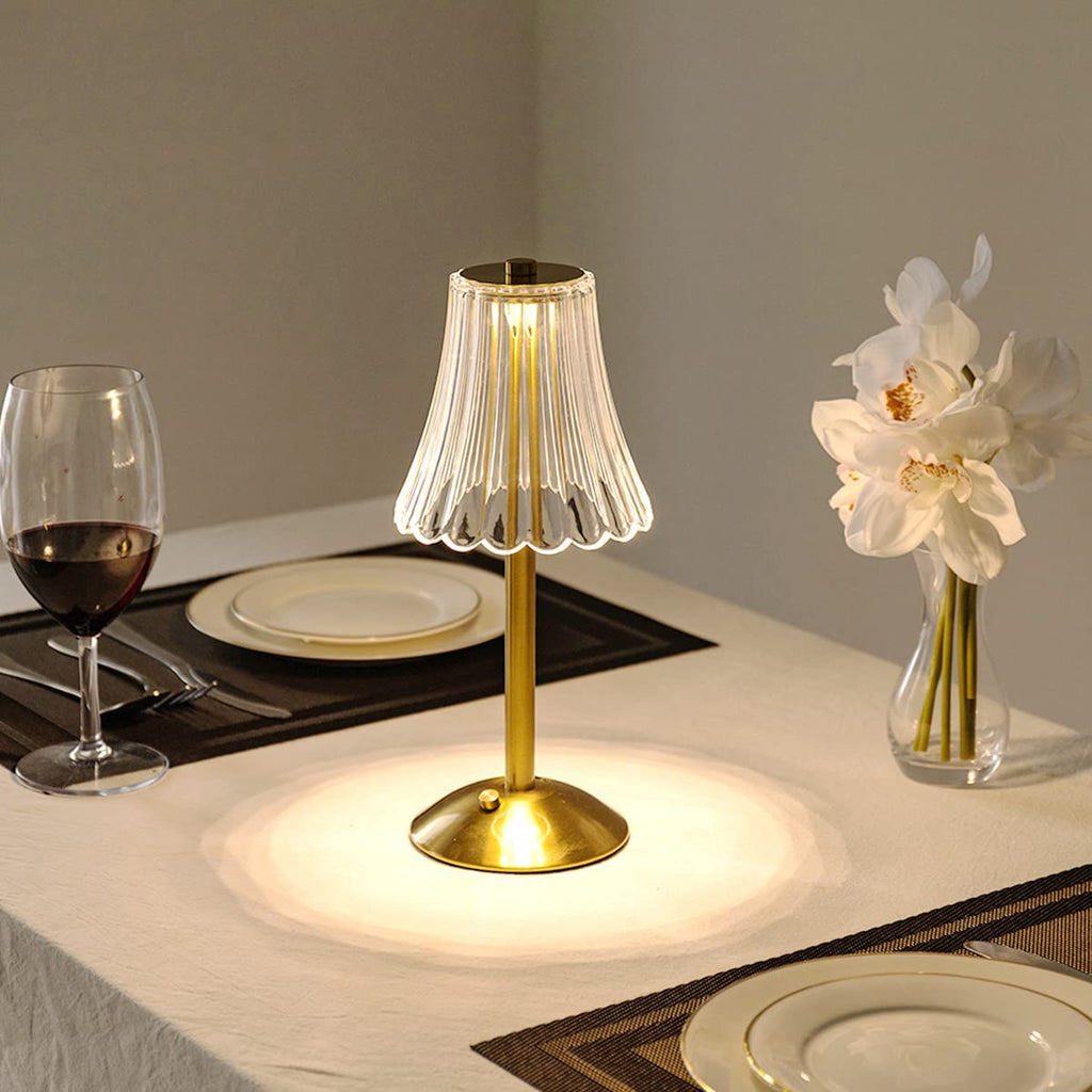Exquisite Crystal LED Table Lamp with Touch Control and Dimmable Light