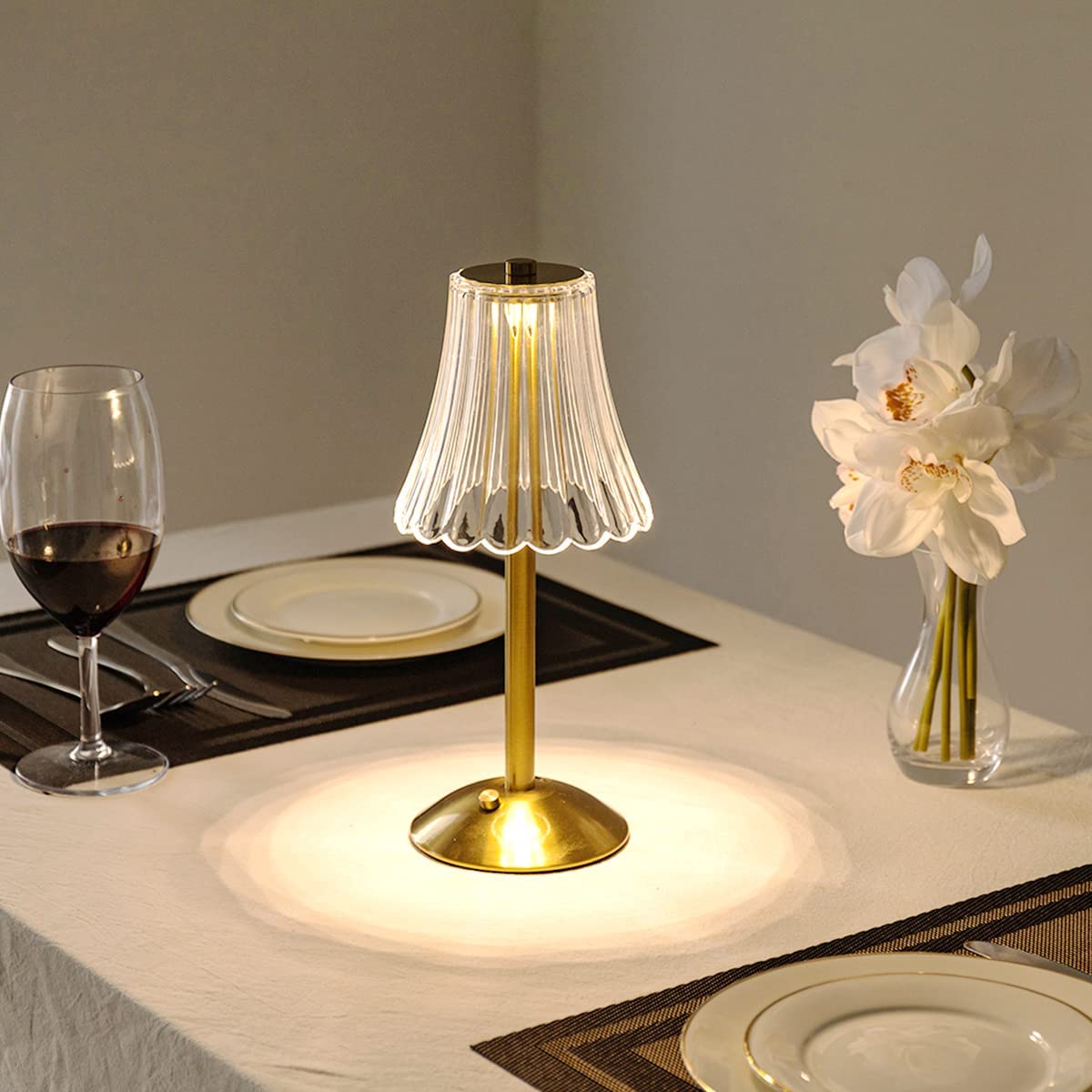 Exquisite Crystal LED Table Lamp with Touch Control and Dimmable Light