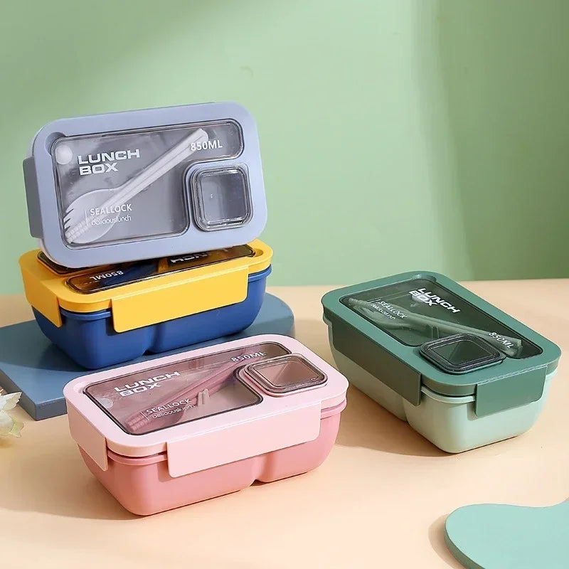 Bento Lunch Box Leak Proof Portable Container Utensils Microwave Safe