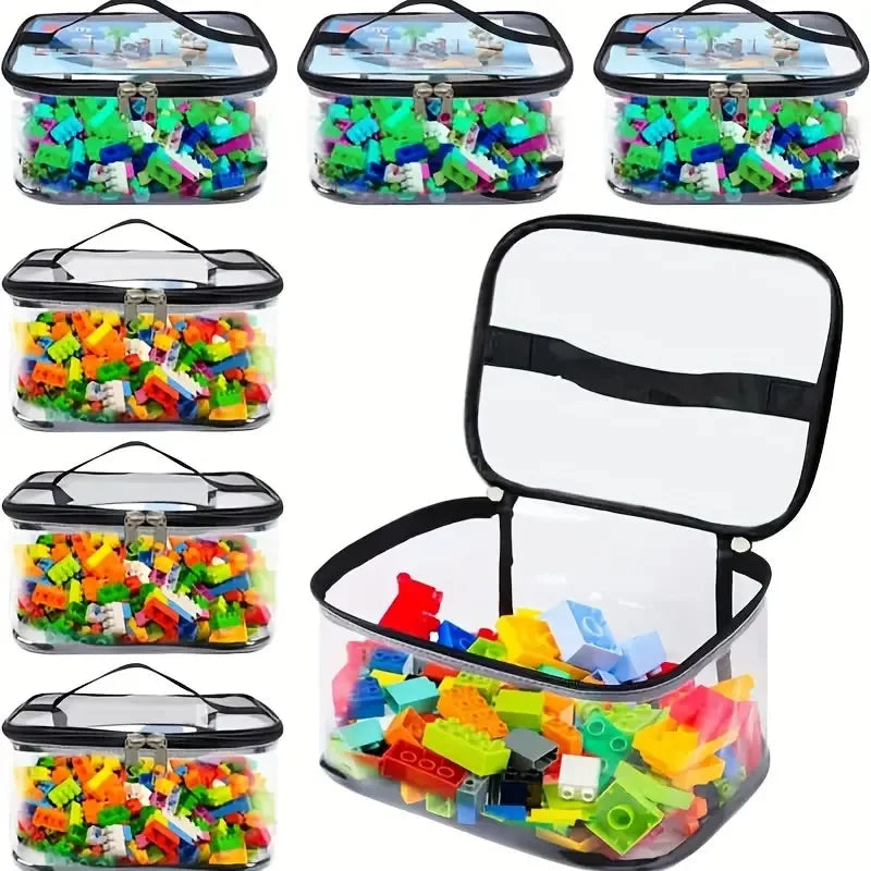 Toy Storage Bag Large Capacity Clear Mesh Organizer Kids Puzzle Block