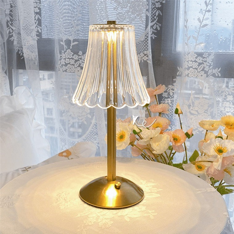 Exquisite Crystal LED Table Lamp with Touch Control and Dimmable Light