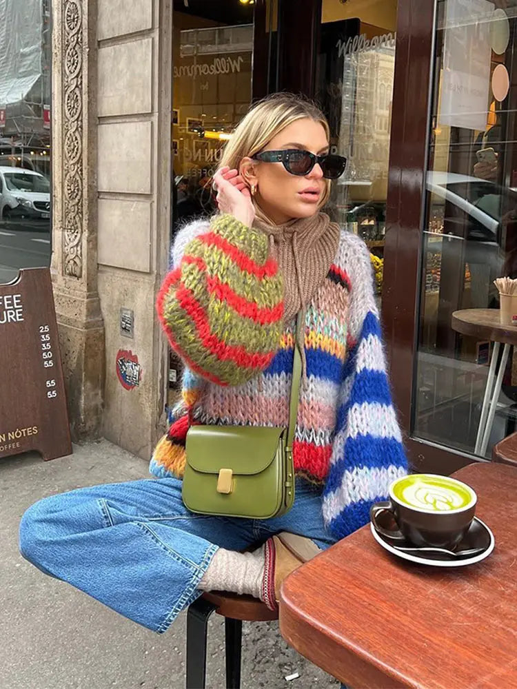 Fashion Cosy Outdoor Multicoloured Sweater for Women