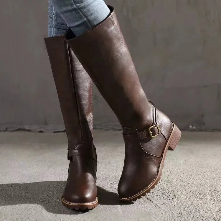 Women’s Versatile Outdoor High Leather High Boots