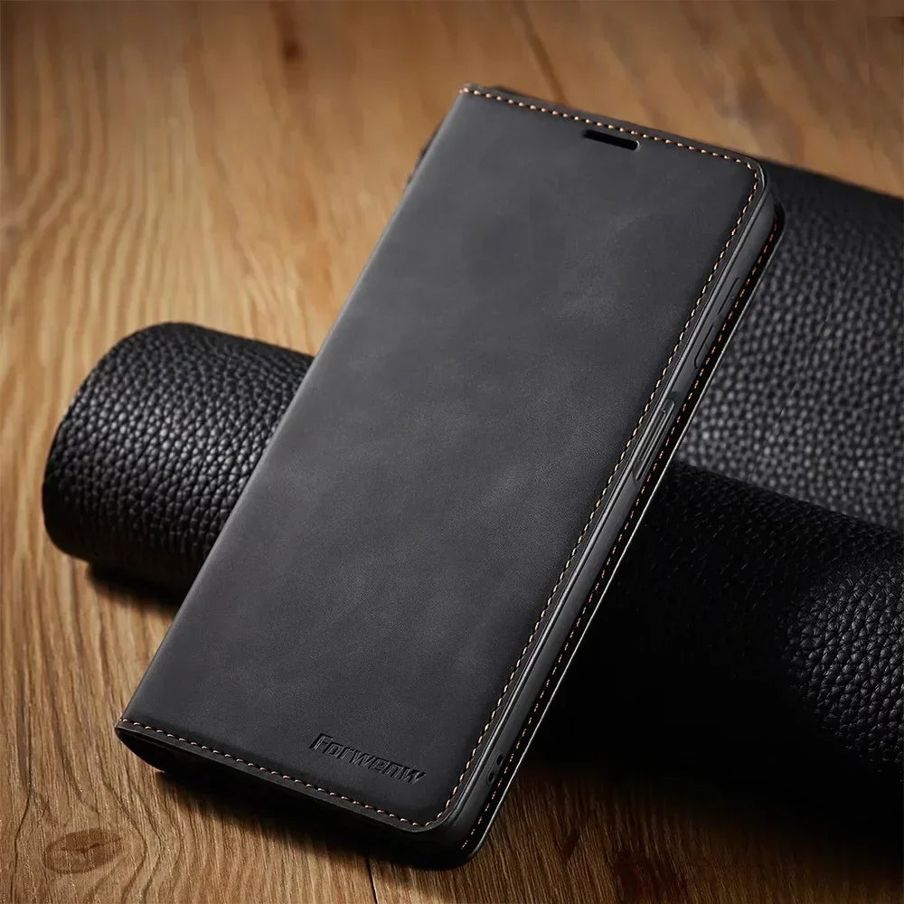 Leather Wallet Case Magnetic Flip Cover - Image 7
