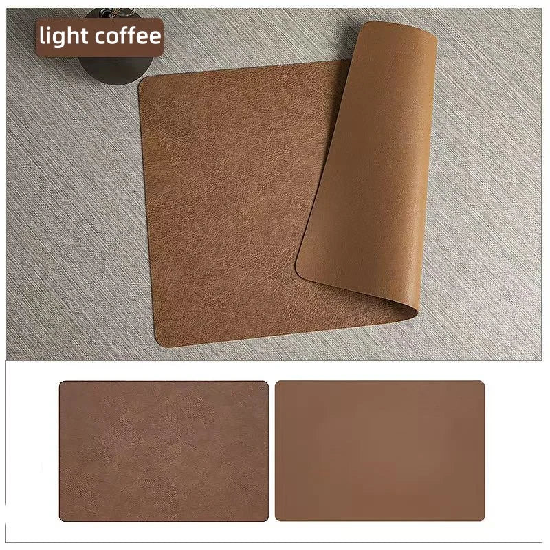 Faux Leather Placemats Double Sided Waterproof Heat Resistant Dining Table Set - Image 10