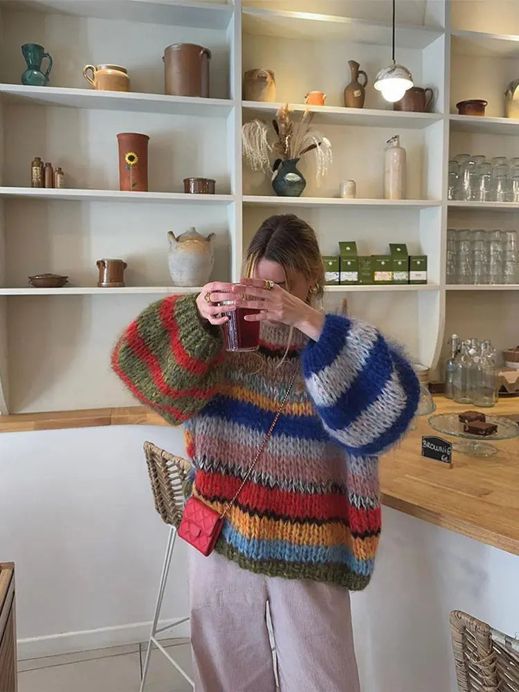 Fashion Cosy Outdoor Multicoloured Sweater for Women