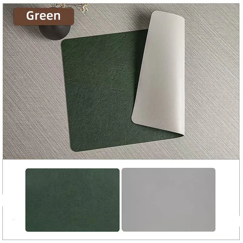Faux Leather Placemats Double Sided Waterproof Heat Resistant Dining Table Set - Image 8