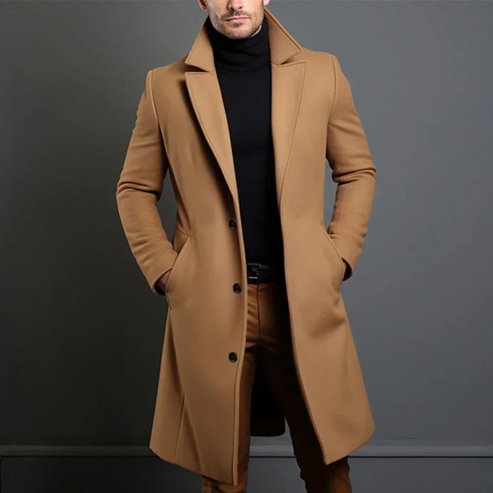 Men’s Classic Formal Warm Long Overcoat